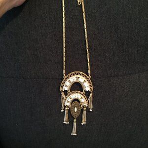 Stella & Dot Gold and White Necklace